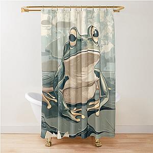 Frogger on a Lillypad Muted Colors Shower Curtain