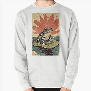 Frogger on a Lillypad Illustration Pullover Sweatshirt