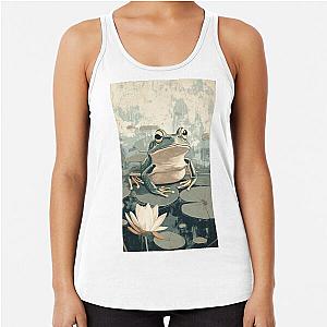 Frogger on a Lillypad illustration Racerback Tank Top
