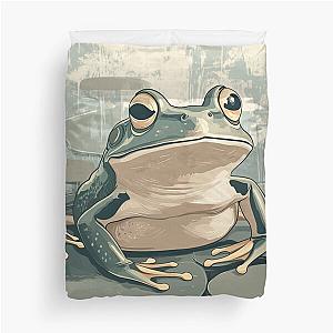 Frogger on a Lillypad Muted Colors Duvet Cover
