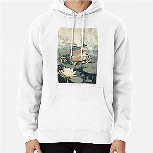 Frogger on a lily pad illustration Pullover Hoodie
