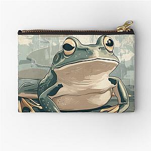 Frogger on a Lillypad illustration Zipper Pouch