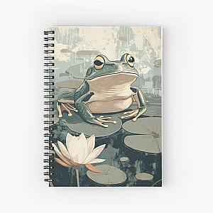 Frogger on a lily pad illustration notebook