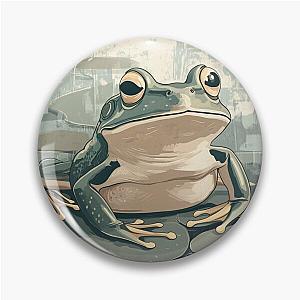 Frogger on a Lillypad illustration with muted colors.