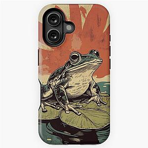 Frogger on a Lillypad illustration iPhone case