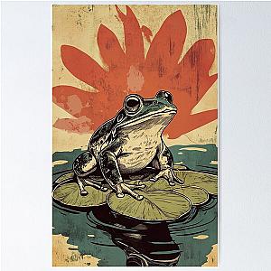Frogger on a Lily Pad Poster