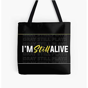 Graystillplays I'm Still Alive Embroidered All Over Print Tote Bag