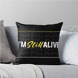 Graystillplays I'm Still Alive Embroidered Throw Pillow