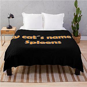 My cat's name is Spleens gray Throw Blanket