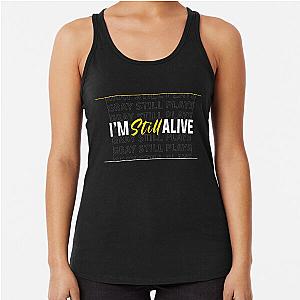 Graystillplays I-m Still Alive Embroidered Racerback Tank Top