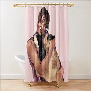 Halle Berry Malinois Dog Painting Shower Curtain