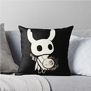 The Knight From Hollow Knight Black and White Artwork Throw Pillow