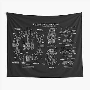Lazarus Mission Interstellar Movie White Stencil Tapestry