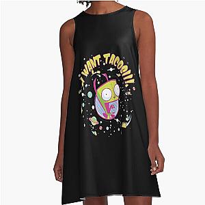 Nickelodeon Invader Zim GIR Likes Tacos A-Line Dress