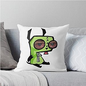 Invader Zim, Gir, and Brendan Fraser sitting crying with teary eyes Throw Pillow