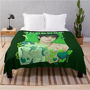 Neon Green Vibes Jungwoo NCT 127 Collage Throw Blanket