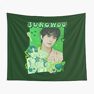 Neon Green Vibes Jungwoo NCT 127 Collage Tapestry