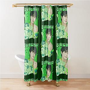 Neon Green Vibes Jungwoo NCT 127 Collage Shower Curtain