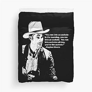 Raylan Givens Justified Quordered Duvet Cover