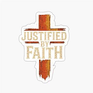 Graphic by Distressed Cross Faith Justified Sticker