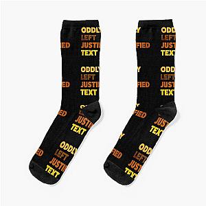 Odd Left Justified Text Socks