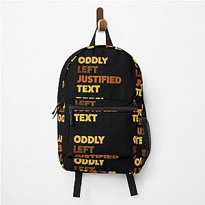 Odd Left Justified Text Backpack