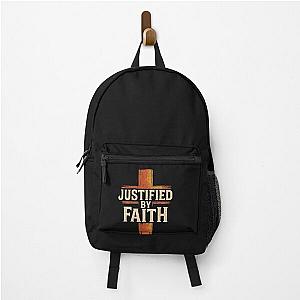 Justified by Faith Distressed Graphic Backpack