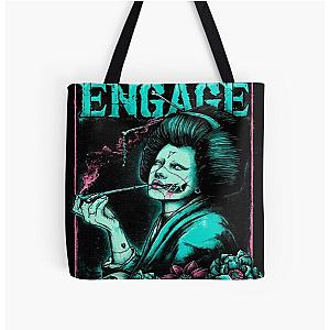Metalcore Flames: Killswitch Engage and the Blood-Drenched Echoes Over Print Tote Bag
