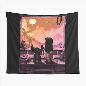 Lilo and Stitch Sunset Tapestry