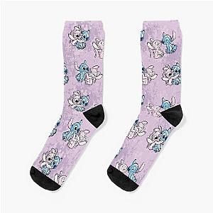 Lilo Stitch Angel Watercolor Socks