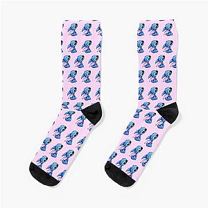 Blue on Pink Socks