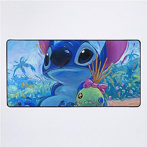 Stitch on beach Desk Mat