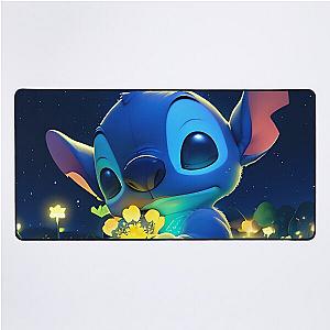 Stitch Flower Garden Desk Mat