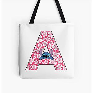 Lilo Stitch Letter A All Over Print Tote Bag