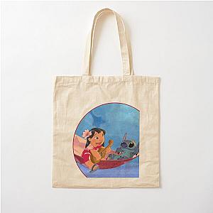 Round Lilo and Stitch Cotton Tote Bag