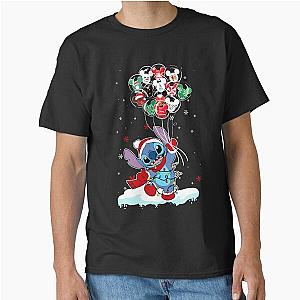 Cute Stitch Hold Balloons Christmas Classic T-Shirt