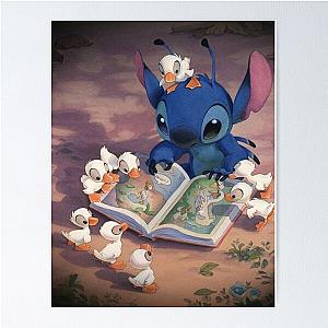 Cute Stitch Reading Poster