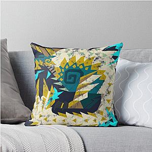 Monster Hunter World Iceborne Zinogre Kanji Icon Throw Pillow