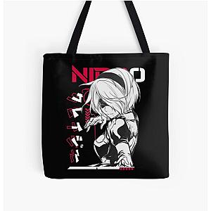 Nier Automata 2B T-Shirt Mask All Over Print Tote Bag
