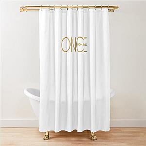 Once Upon A Time logo Fitted T-Shirt Shower Curtain