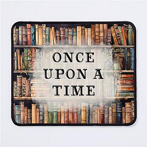 Once upon a time Bookshelf of watercolor vintage Mouse Pad