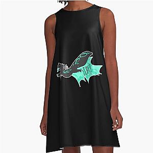 Cyan Lizard Rain World A-Line Dress