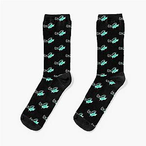 cyan lizard rain world Socks