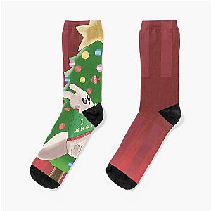 Christmas Slugcat Rain World Socks