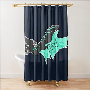 Cyan lizard rain world shower curtain
