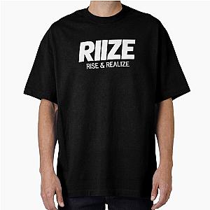 RIIZE - RISE & REALIZE Debut Logo White Kpop Merch Gift for Fans Oversized T-Shirt