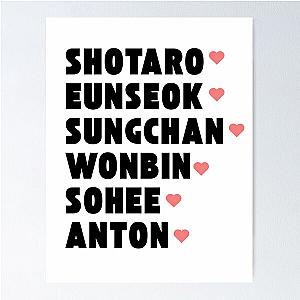 RIZE with Member Names Kpop Group Design Poster