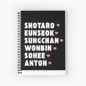 RIIZE Kpop Group Design BLACK Spiral Notebook