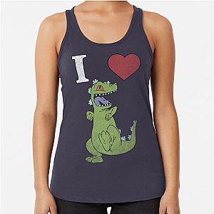 Rugrats I Love Reptar Distressed Heart Racerback Tank Top