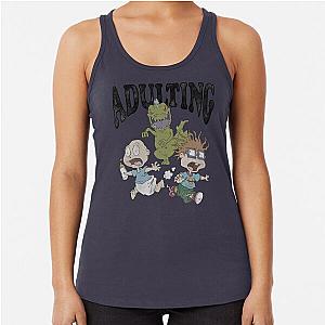 Rugrats Group Run Away Adulting Humor Racerback Tank